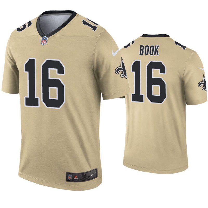 Men New Orleans Saints 16 Ian Book Nike Gold Inverted Legend NFL Jersey